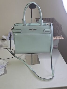 kate spade Staci Mint Green Saffiano Crossbody Satchel